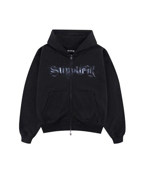SUPPLIER(サプライヤー)の「ジップフーディ|Smoke Cross Zip hoodie|SUPPLIER(パーカー・メンズ・ブラック・SMALL/MEDIUM/LARGE/X-LARGE)」の2枚目の写真