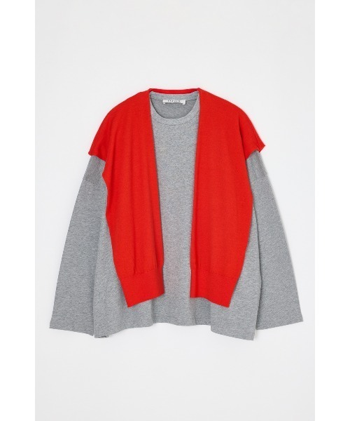ENFOLD(エンフォルド)の「KNIT CAPE LONG-SLEEVES T-SHIRT(Tシャツ/カットソー・レディース・ホワイト/杢グレー・38)」の7枚目の写真