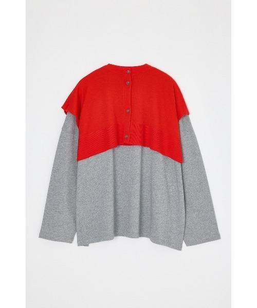 ENFOLD(エンフォルド)の「KNIT CAPE LONG-SLEEVES T-SHIRT(Tシャツ/カットソー・レディース・ホワイト/杢グレー・38)」の8枚目の写真