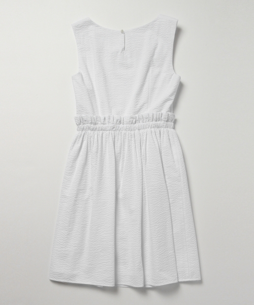 Ray BEAMS（レイビームス）の「Ray BEAMS / サッカーストライプ ノースリーブ ワンピース（ワンピース・レディース・ホワイト/ネイビー・0/1）」の3枚目の写真