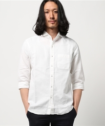 7分袖ドビーシャンブレーシャツ/JAPAN MADE