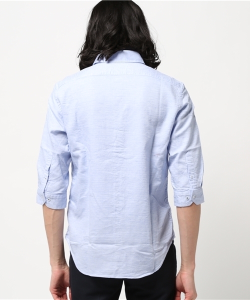 MEN'S BIGI(メンズビギ)の「7分袖ドビーシャンブレーシャツ/JAPAN MADE(シャツ/ブラウス・メンズ・サックスブルー/ベージュ/ネイビー/ホワイト/ピンク・L/M/S)」の9枚目の写真
