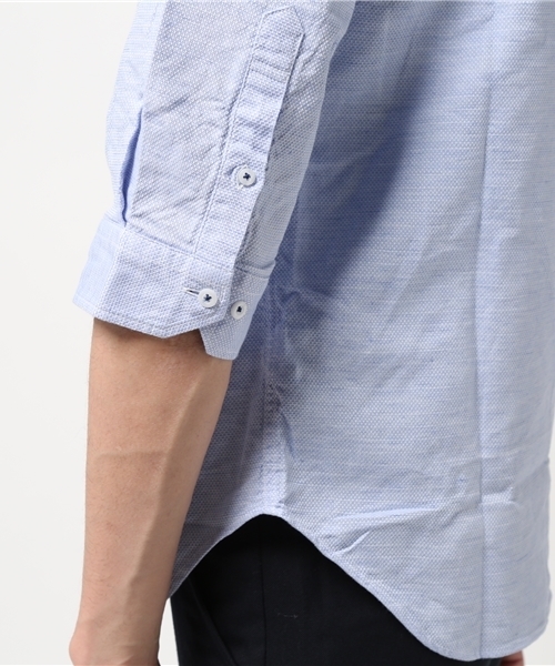 MEN'S BIGI(メンズビギ)の「7分袖ドビーシャンブレーシャツ/JAPAN MADE(シャツ/ブラウス・メンズ・サックスブルー/ベージュ/ネイビー/ホワイト/ピンク・L/M/S)」の11枚目の写真