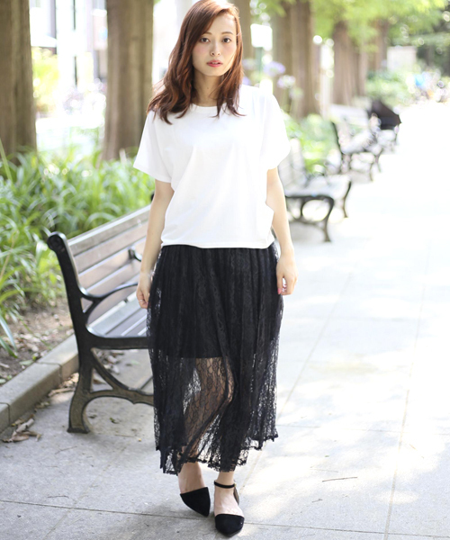 Denime(ドゥニーム)の「【WEB限定】2WAYレーススカート(スカート・レディース・ブラック/オフホワイト・FREE)」の5枚目の写真