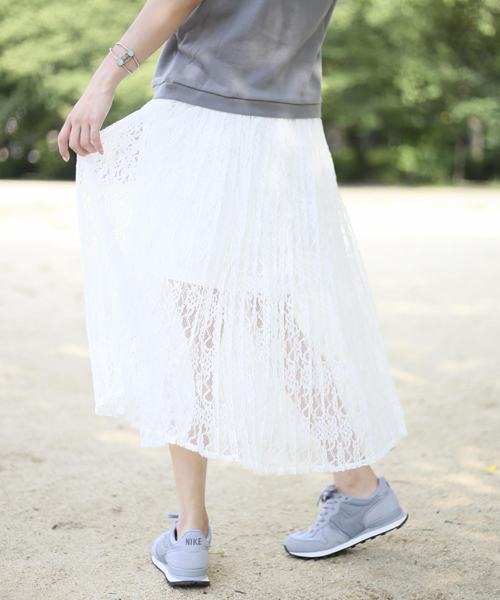 Denime(ドゥニーム)の「【WEB限定】2WAYレーススカート(スカート・レディース・ブラック/オフホワイト・FREE)」の9枚目の写真