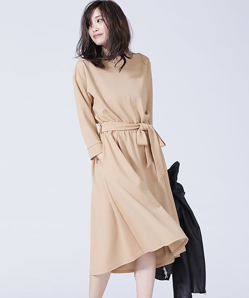 Nano Universe ナノユニバース の 共布ベルト付ツイルカットワンピース ワンピース Wear