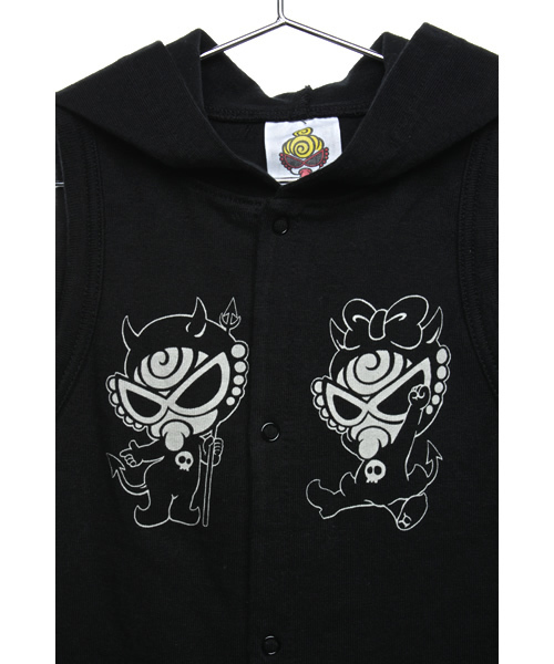 HYSTERIC MINI（ヒステリックミニ）の「BABY DEVILKIN BABY'S つの付きカバーオール（ロンパース・キッズ・ブラック/パープル/レッド・FREE）」の5枚目の写真