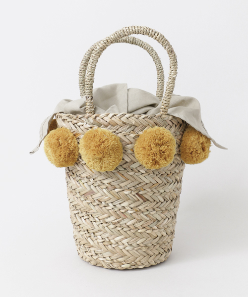 URBAN RESEARCH（アーバンリサーチ）の「UR ポンポンカゴバスケット（ショルダーバッグ・レディース・マスタード/ブラック・ONE）」の2枚目の写真