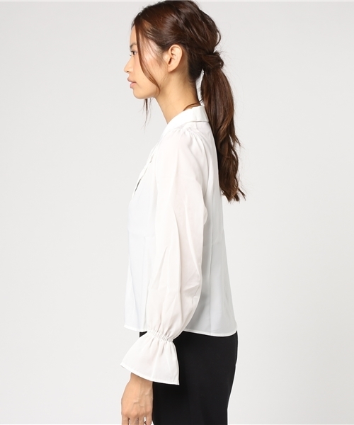 Honeys（ハニーズ）の「開襟ブラウス（シャツ/ブラウス・レディース・ブラック系その他/オフホワイト/ブルー系その他/レッド系その他・L/M）」の9枚目の写真