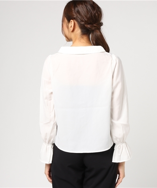 Honeys（ハニーズ）の「開襟ブラウス（シャツ/ブラウス・レディース・ブラック系その他/オフホワイト/ブルー系その他/レッド系その他・L/M）」の7枚目の写真