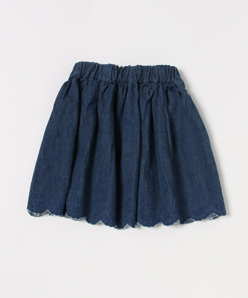 RUGGEDWORKS（ラゲッドワークス）の「起毛デニム刺繍スカート（デニムスカート・キッズ・インディゴブルー・90cm/110cm/100cm/120cm/130cm/140cm）」の5枚目の写真
