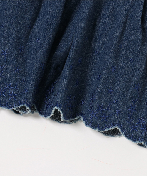 RUGGEDWORKS（ラゲッドワークス）の「起毛デニム刺繍スカート（デニムスカート・キッズ・インディゴブルー・90cm/110cm/100cm/120cm/130cm/140cm）」の6枚目の写真