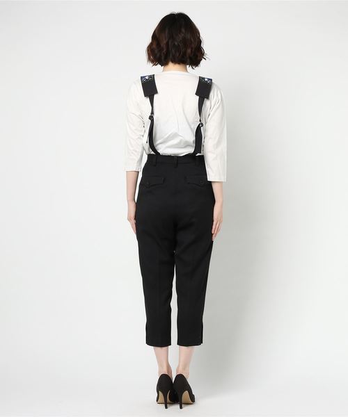 LOKITHO（ロキト）の「【LOKITHO】Embroidery suspenders Slim pants（その他パンツ・レディース・ブラック/グリーン・1）」の4枚目の写真