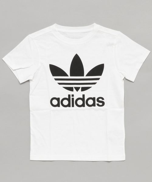adidas（アディダス）の「トレフォイル Ｔシャツ [J TRFOIL TEE] オリジナルス（Tシャツ/カットソー・キッズ・ブラック×ホワイト/ホワイト×ブラック/ホワイト×ピンク/ミント/レッド系その他・140/150/160/170/130）」の2枚目の写真