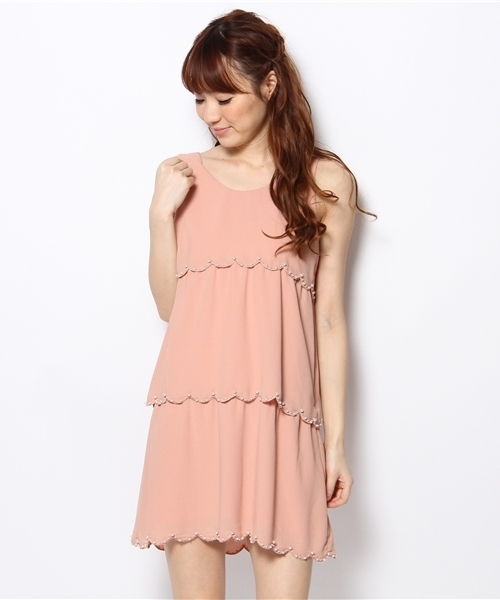 Ray BEAMS（レイビームス）の「○Ray BEAMS / パールビーズスカラ ワンピース（ワンピース・レディース・ブラック/ピンク・0/1）」の12枚目の写真