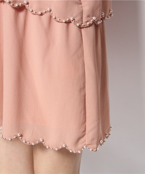 Ray BEAMS（レイビームス）の「○Ray BEAMS / パールビーズスカラ ワンピース（ワンピース・レディース・ブラック/ピンク・0/1）」の9枚目の写真