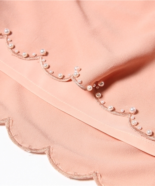 Ray BEAMS（レイビームス）の「○Ray BEAMS / パールビーズスカラ ワンピース（ワンピース・レディース・ブラック/ピンク・0/1）」の10枚目の写真