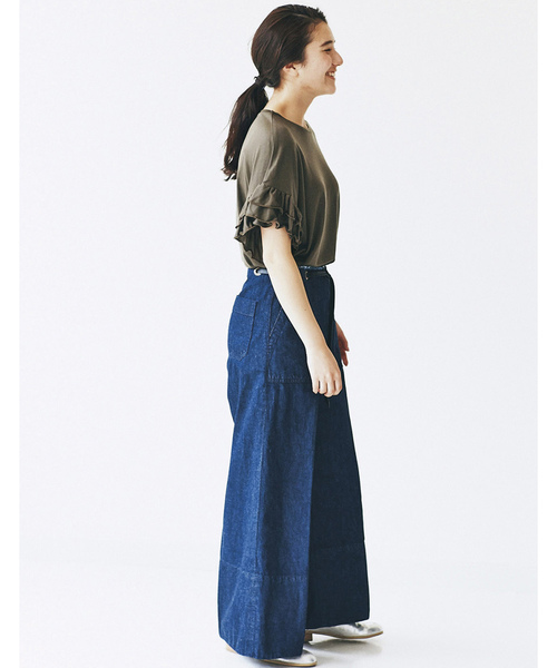 avecmoi（アヴェクモワ）の「ａｖｅｃｍｏｉ　袖フリルＴシャツ（Tシャツ/カットソー・レディース・カーキ/ブラック・SMALL/MEDIUM/LARGE/X-LARGE）」の9枚目の写真