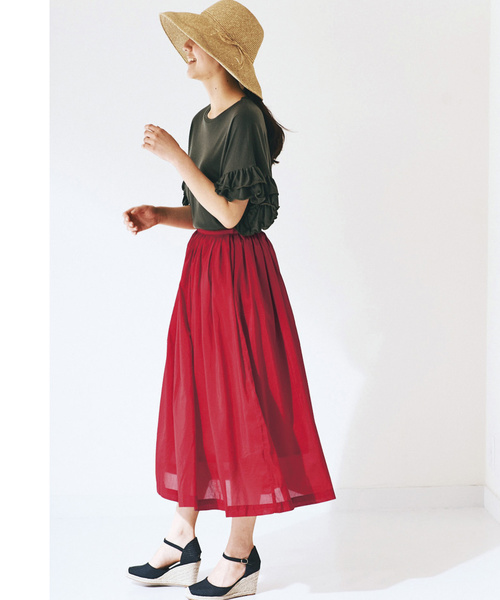 avecmoi（アヴェクモワ）の「ａｖｅｃｍｏｉ　袖フリルＴシャツ（Tシャツ/カットソー・レディース・カーキ/ブラック・SMALL/MEDIUM/LARGE/X-LARGE）」の12枚目の写真