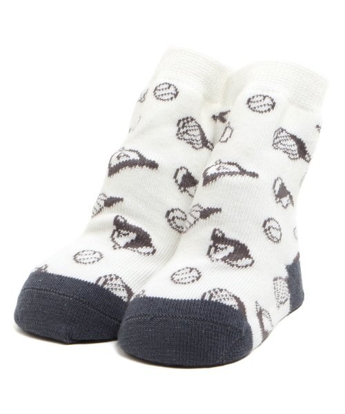 apres les cours(アプレレクール)の「ベースボールソックス(ソックス/靴下・キッズ・オフホワイト/サックスブルー・9/12)」の1枚目の写真