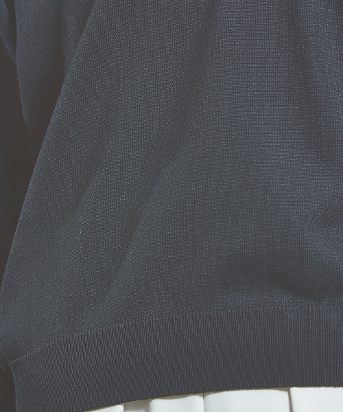 qualite（カリテ）の「〈ITALY〉Vネック7分袖ニットプルオーバー（ニット/セーター・レディース・ブラック/グリーン/マスタード/グレイッシュベージュ・フリー）」の11枚目の写真