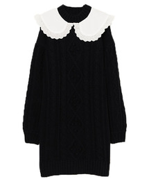 Candy Stripper | FRILL COLLAR CABLE KNIT ワンピース(ワンピース)