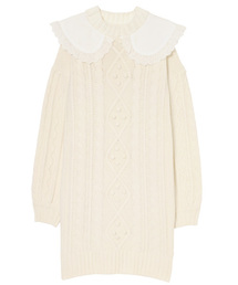 Candy Stripper | FRILL COLLAR CABLE KNIT ワンピース(ワンピース)