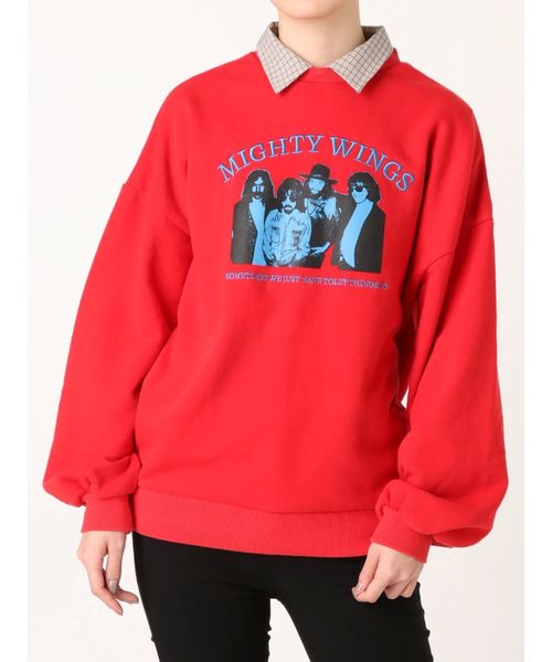 jouetie（ジュエティ）の「レイヤードロックプルオーバー（Tシャツ/カットソー・レディース・ライトブルー/ブラック/レッド/オフホワイト・MEDIUM）」の4枚目の写真