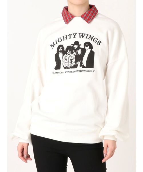 jouetie（ジュエティ）の「レイヤードロックプルオーバー（Tシャツ/カットソー・レディース・ライトブルー/ブラック/レッド/オフホワイト・MEDIUM）」の2枚目の写真