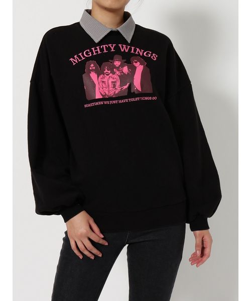 jouetie（ジュエティ）の「レイヤードロックプルオーバー（Tシャツ/カットソー・レディース・ライトブルー/ブラック/レッド/オフホワイト・MEDIUM）」の7枚目の写真