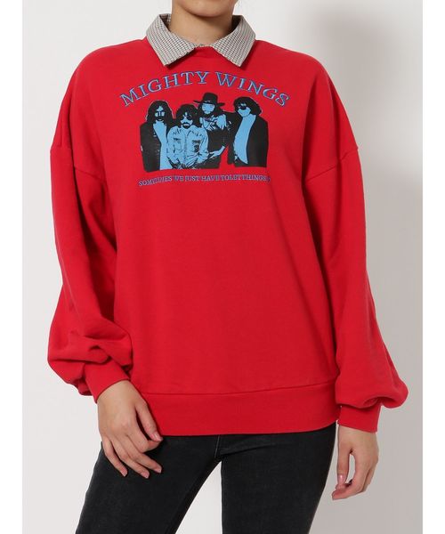 jouetie（ジュエティ）の「レイヤードロックプルオーバー（Tシャツ/カットソー・レディース・ライトブルー/ブラック/レッド/オフホワイト・MEDIUM）」の6枚目の写真