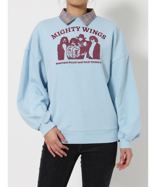 jouetie（ジュエティ）の「レイヤードロックプルオーバー（Tシャツ/カットソー・レディース・ライトブルー/ブラック/レッド/オフホワイト・MEDIUM）」の5枚目の写真