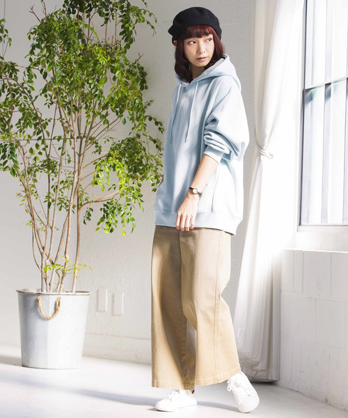 WEGO（ウィゴー）の「WEGO/デイリーカラールーズパーカー（パーカー・レディース・オフホワイト/ピンク/ライム/パープル/杢グレー/ライトイエロー/ベージュ・FREE）」の20枚目の写真