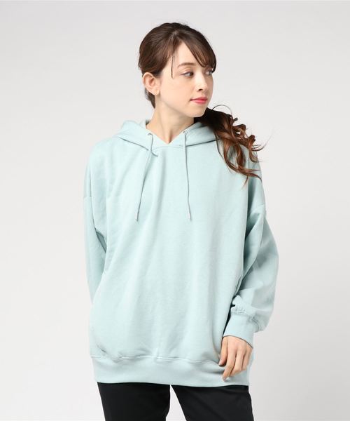 WEGO（ウィゴー）の「WEGO/デイリーカラールーズパーカー（パーカー・レディース・オフホワイト/ピンク/ライム/パープル/杢グレー/ライトイエロー/ベージュ・FREE）」の12枚目の写真