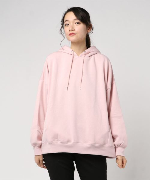 WEGO（ウィゴー）の「WEGO/デイリーカラールーズパーカー（パーカー・レディース・オフホワイト/ピンク/ライム/パープル/杢グレー/ライトイエロー/ベージュ・FREE）」の10枚目の写真