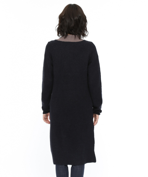 LAKOLE(ラコレ)の「7GアルパカMIXニットワンピース / LAKOLE(ワンピース・レディース・ネイビー/ボルドー・SMALL/MEDIUM)」の6枚目の写真