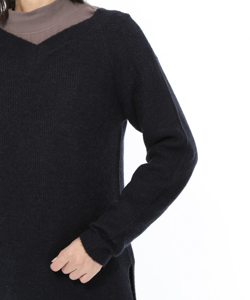 LAKOLE(ラコレ)の「7GアルパカMIXニットワンピース / LAKOLE(ワンピース・レディース・ネイビー/ボルドー・SMALL/MEDIUM)」の11枚目の写真