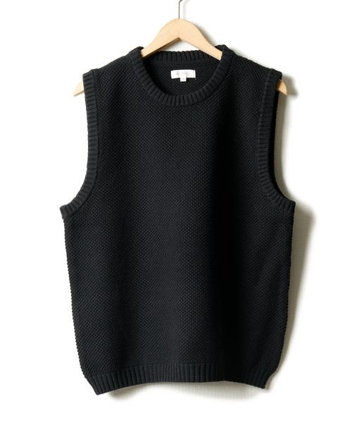 NILWAY(ニルウェイ)の「BIG鹿の子綿ニットベスト(ベスト・メンズ・グレー/ベージュ/ネイビー/ブラック/カーキ・LARGE/X-LARGE/MEDIUM)」の2枚目の写真