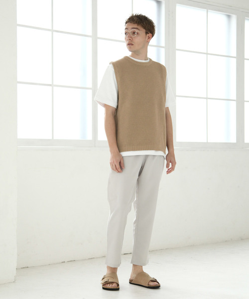 NILWAY(ニルウェイ)の「BIG鹿の子綿ニットベスト(ベスト・メンズ・グレー/ベージュ/ネイビー/ブラック/カーキ・LARGE/X-LARGE/MEDIUM)」の6枚目の写真