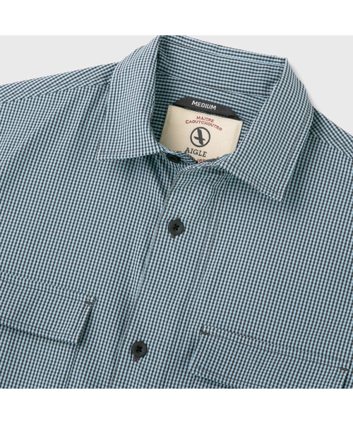 AIGLE(エーグル)の「WRギンガムジャケット(テーラードジャケット・メンズ・ダークネイビー/モスグリーン・LARGE/MEDIUM/X-LARGE/SMALL)」の6枚目の写真
