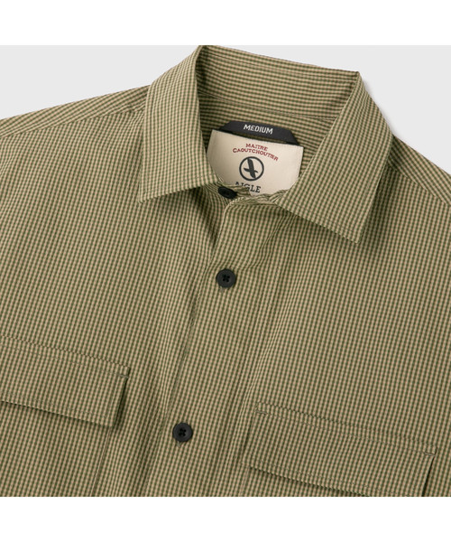 AIGLE(エーグル)の「WRギンガムジャケット(テーラードジャケット・メンズ・ダークネイビー/モスグリーン・LARGE/MEDIUM/X-LARGE/SMALL)」の3枚目の写真