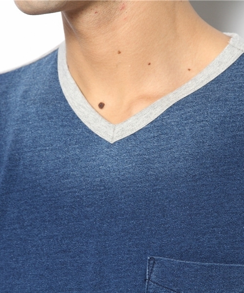 PLST(プラステ)の「Men インディゴコンビ半袖カットソー(Tシャツ/カットソー・メンズ・トップグレー・X-LARGE/SMALL/MEDIUM/LARGE)」の7枚目の写真
