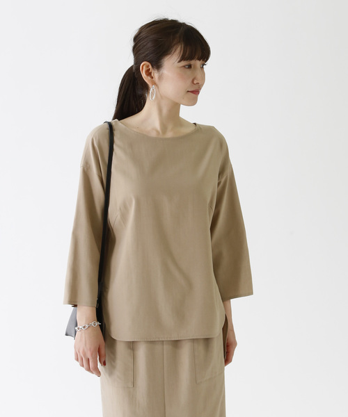 1er Arrondissement（プルミエアロンディスモン）の「ツイルバイオブラウス（シャツ/ブラウス・レディース・ベージュ/ブラック・36/38）」の2枚目の写真