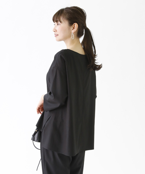 1er Arrondissement（プルミエアロンディスモン）の「ツイルバイオブラウス（シャツ/ブラウス・レディース・ベージュ/ブラック・36/38）」の6枚目の写真