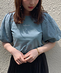 apres jour | 袖レースロゴ刺繍Tシャツ【ZOZOTOWN限定アイテム】(Tシャツ/カットソー)