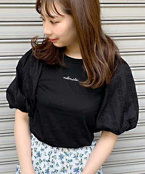apres jour（アプレジュール）の「袖レースロゴ刺繍Tシャツ【ZOZOTOWN限定アイテム】（Tシャツ/カットソー・レディース・ブラック/オフホワイト/ブルー/オレンジ系その他・フリー）」の21枚目の写真