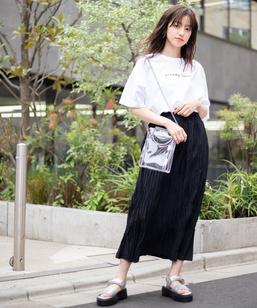 WEGO（ウィゴー）の「WEGO/ワッシャープリーツロングスカート（スカート・レディース・ブラック/オフホワイト/イエロー/ライトピンク/ブラウン・FREE）」の21枚目の写真