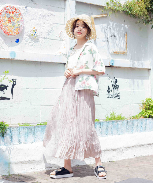 WEGO（ウィゴー）の「WEGO/ワッシャープリーツロングスカート（スカート・レディース・ブラック/オフホワイト/イエロー/ライトピンク/ブラウン・FREE）」の9枚目の写真