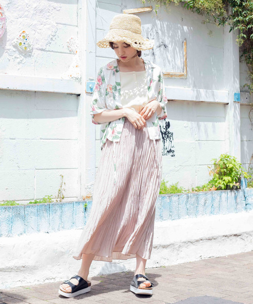 WEGO（ウィゴー）の「WEGO/ワッシャープリーツロングスカート（スカート・レディース・ブラック/オフホワイト/イエロー/ライトピンク/ブラウン・FREE）」の10枚目の写真