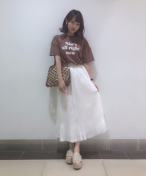 WEGO（ウィゴー）の「WEGO/ワッシャープリーツロングスカート（スカート・レディース・ブラック/オフホワイト/イエロー/ライトピンク/ブラウン・FREE）」の13枚目の写真